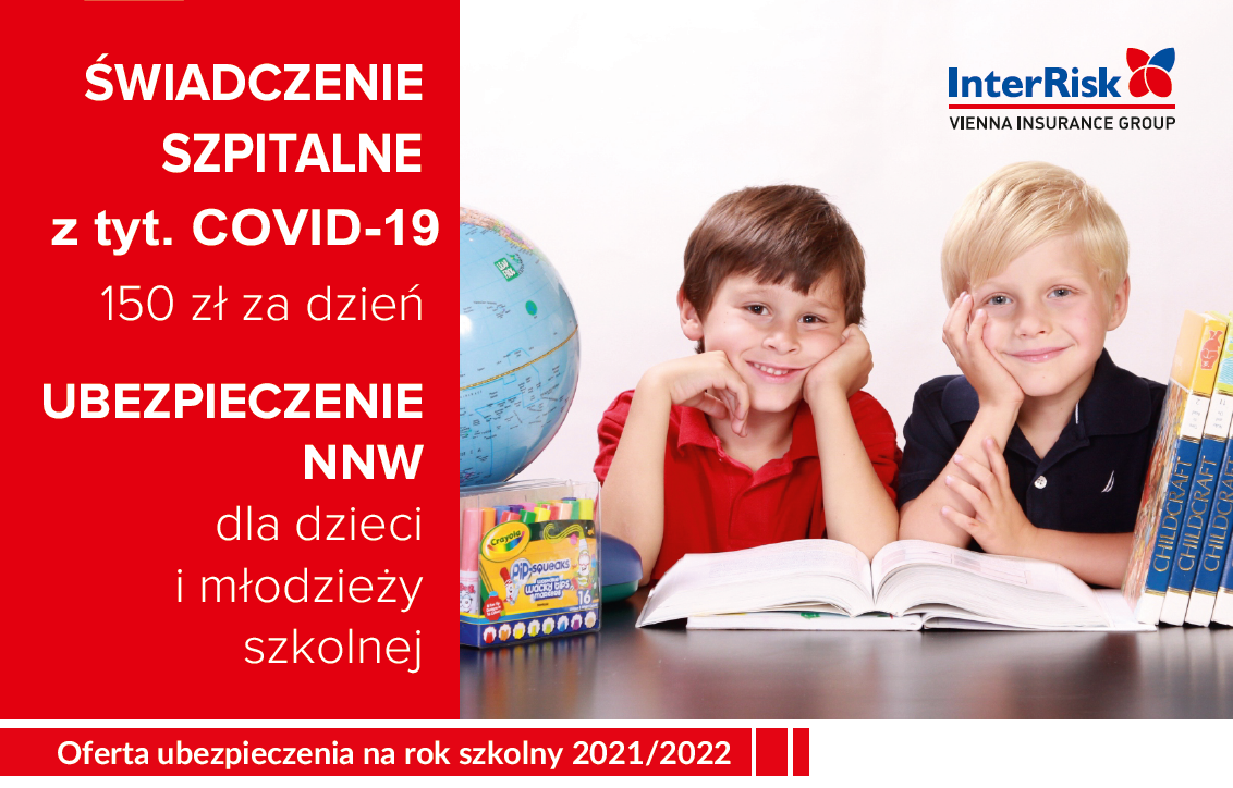 Plakat informujący o ubezpieczeniu w roku szkolnym 2021-2022
