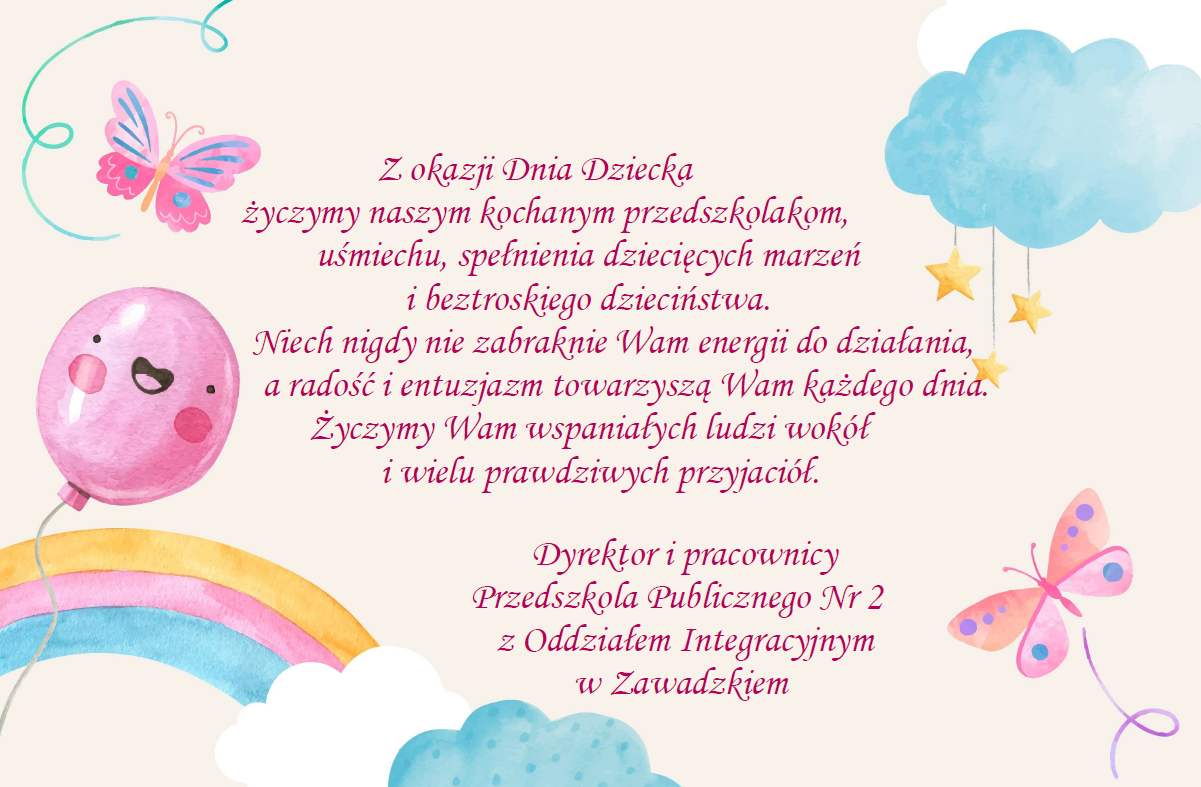 Plakat z życzeniami dla dzieci - Dzień Dziecka